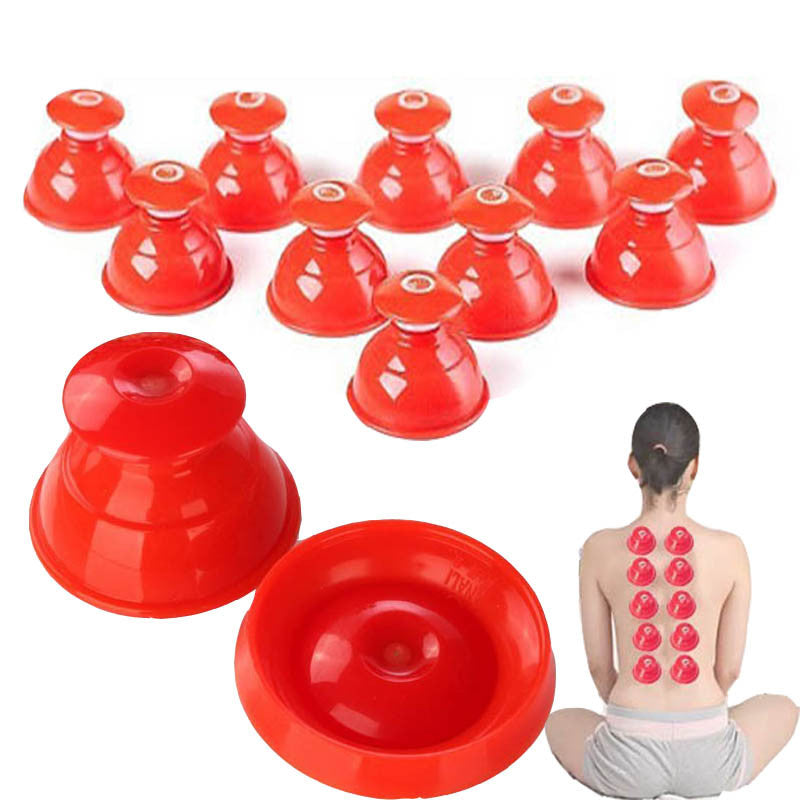 10 Piece Red Cupping therapy Silicone Vacuum Cup Anti Cellulite Massager Traditional Chinese Medical Product As Yoga