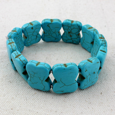 Retro Bohemian Turquoise Beads Elastic Bracelet Fashion Design Adjustable Women Jewelry