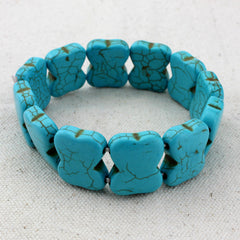 Retro Bohemian Turquoise Beads Elastic Bracelet Fashion Design Adjustable Women Jewelry