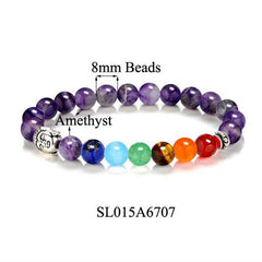 8 Colors 2016 7 Chakra Healing Balance Buddha Beads Bracelets Bangles Charm Natural Stone Bracelet Yoga Jewelry Men Women Gift