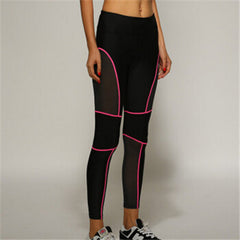 High Elasticity Legging Women Activewear Legging Female Patchwork Trousers Stripe Aptitud Bodybuilding Sportswear Leggins L003