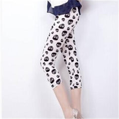 Women High Quality capris Leggins Waisted Floral Printing Soft Pants Lady Fitness Workout thin Leggings mid-calf Activewear K085