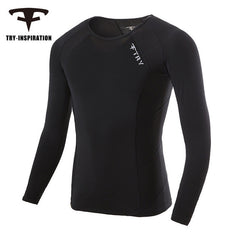 TRY.INSPIRATION Men Women Fitness Compression tights clothes Training Running Long-sleeved t-shirts quick dry Breathable shirts