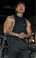 Gyms Clothing Fitness Men Tank Top with hooded Mens Bodybuilding Stringers Tank Tops Sporting Singlet Workout Sleeveless Shirt