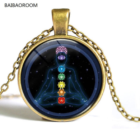 Time gem necklace Namaste Yoga meridians European fashion wholesale retro necklace unisex