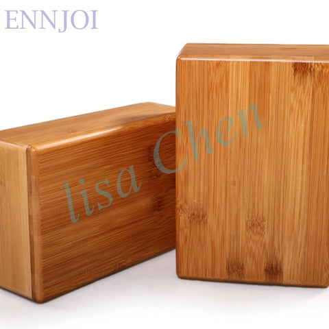 Bamboo wood hollow 650g Yoga brick Fitness auxiliary block 228*153*76mm Body building tool sports assistant smell of nature