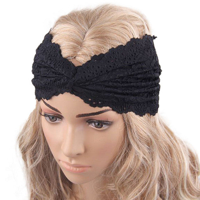 2017 Gym fitness Lace Headbands For Women Winter Sports Headband Head Wrap Wide Yoga Hairband Head band Hair Accessories JAN13YP