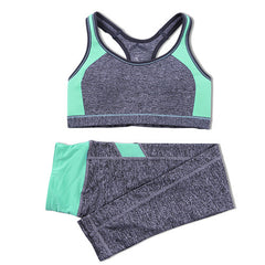 B.BANG Women Sport Yoga Sets for Running Gym Sportswear Sports Top Gym Push Up Bras Elastic Capris Fitness Tights Suit for Woman