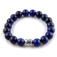 Wholesale Beaded Bracelet Yoga Jewelry Gold Color Buddha Leo Lion Head Bracelet Black Lava Stone Tiger Eye Skull Charm Bracelet