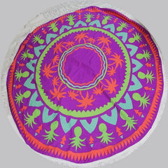 150 CM Geometric Printed Round Yoga Towel