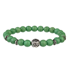 XINYAO 2017 Natural Stone Imitation Turquoises Black Lava Beads Bracelets Fashion Rose Stretch Yoga Bracelet For Women F6074