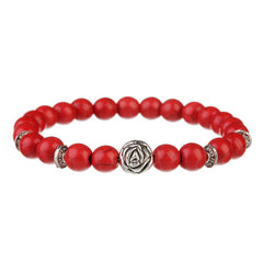 XINYAO 2017 Natural Stone Imitation Turquoises Black Lava Beads Bracelets Fashion Rose Stretch Yoga Bracelet For Women F6074