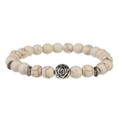 XINYAO 2017 Natural Stone Imitation Turquoises Black Lava Beads Bracelets Fashion Rose Stretch Yoga Bracelet For Women F6074