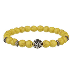 XINYAO 2017 Natural Stone Imitation Turquoises Black Lava Beads Bracelets Fashion Rose Stretch Yoga Bracelet For Women F6074