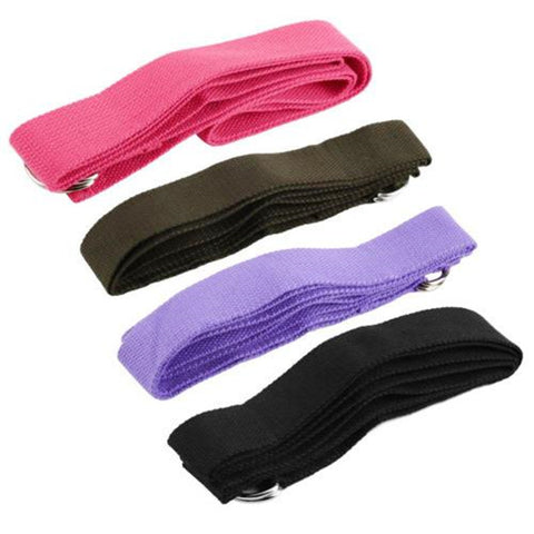 Yoga Stretch Strap D-Ring Cotton Belt Figure Waist Fitness Muscle Exercise Gym