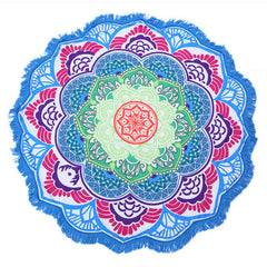 Beach towel Tassel Indian Mandala tablecloth Totem Lotus Printing Beach Towels Yoga Mat Sun block Round Bikini Cover-Up Blanket