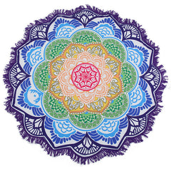 Beach towel Tassel Indian Mandala tablecloth Totem Lotus Printing Beach Towels Yoga Mat Sun block Round Bikini Cover-Up Blanket