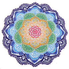Beach towel Tassel Indian Mandala tablecloth Totem Lotus Printing Beach Towels Yoga Mat Sun block Round Bikini Cover-Up Blanket