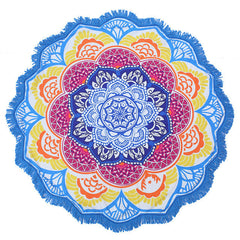 Beach towel Tassel Indian Mandala tablecloth Totem Lotus Printing Beach Towels Yoga Mat Sun block Round Bikini Cover-Up Blanket