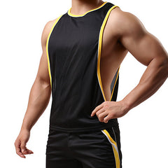 Aimpact Men's Vigor Tank Tops Fitness Bodybuiding Clothing Low Cut Side Arm Holes Mesh Activewear Summer Vest  Tank Tops SXB051