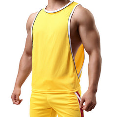 Aimpact Men's Vigor Tank Tops Fitness Bodybuiding Clothing Low Cut Side Arm Holes Mesh Activewear Summer Vest  Tank Tops SXB051