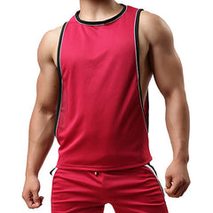 Aimpact Men's Vigor Tank Tops Fitness Bodybuiding Clothing Low Cut Side Arm Holes Mesh Activewear Summer Vest  Tank Tops SXB051
