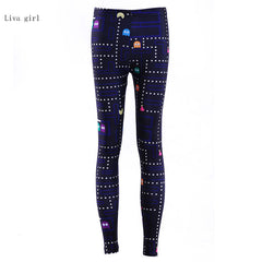 Digital Printed PAC MAN Sexy Leggings Activewear For Women