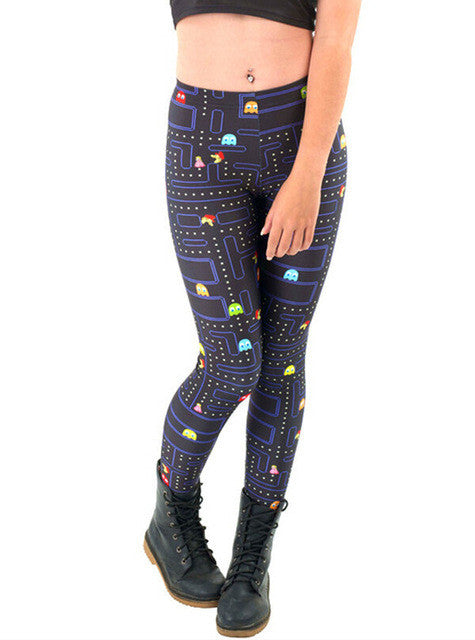 Digital Printed PAC MAN Sexy Leggings Activewear For Women