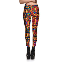 Women Leggings 2017 Colorful Candy Pants 3D Print High Waist Leggins Activewear Casual Women's Legging