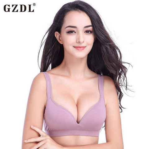 GZDL Sexy Bra Stylish Lady Cotton Seamless Fitness Slim Bra Tops Brassiere Women's Fashion Activewear Racerback 70-85 A-D 5056