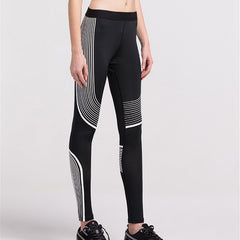 2017Women Leggings Fashion Lycra Viscose Striped Streamer Elastic Joggers Activewear Legging Sweatpants Push Up Fitness Trousers