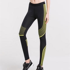 2017Women Leggings Fashion Lycra Viscose Striped Streamer Elastic Joggers Activewear Legging Sweatpants Push Up Fitness Trousers
