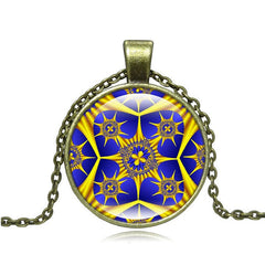 Vintage henna yoga pendant necklaces handmade India jewelry bloom mandala lotus necklace om symbol buddhism bijoux S7291