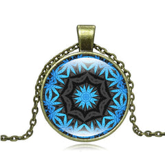 Vintage henna yoga pendant necklaces handmade India jewelry bloom mandala lotus necklace om symbol buddhism bijoux S7291
