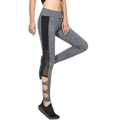 2017 Activewear Mesh Legging Sexy Grey Leggins Black Leggings Spliced Women Autumn Winter Workout Leggings High Waist Leggings