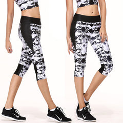 Women Capri Patchwork Mid-Calf Pants 