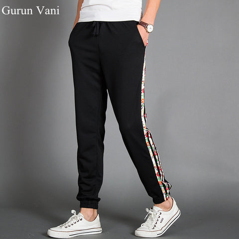 2017 New Mens Fashion Pants Decorated Colored Stripes Small Leg Opening Sweatpants Hip Hop Pants Street Wear Harem Pants K091