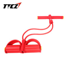 TTCZ 2 Tube Strong Fitness Resistance Bands Latex Pedal Exerciser Women Men Sit Up Pull Ropes  tic foot yoga fitness equipment