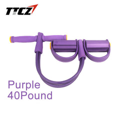 TTCZ 2 Tube Strong Fitness Resistance Bands Latex Pedal Exerciser Women Men Sit Up Pull Ropes  tic foot yoga fitness equipment