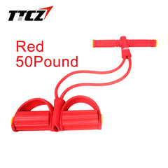TTCZ 2 Tube Strong Fitness Resistance Bands Latex Pedal Exerciser Women Men Sit Up Pull Ropes  tic foot yoga fitness equipment