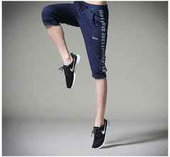 Ahkuci 2017 Summer Men Sporting Shorts Fashion Brand Elastic Drawstring Short Pant Black Cotton Fitness Wear Spodenki Trousers