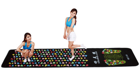 Hot Sale 2015 Medialbranch Colorful Plastic Foot Massager Pad Acupuncture Cobblestone Yoga Mat  175*35cm