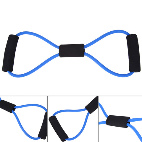 Resistance 8 Type Muscle Chest Expander Rope Workout Fitness Exercise Yoga Tube Sports Pulling Exerciser Random Color