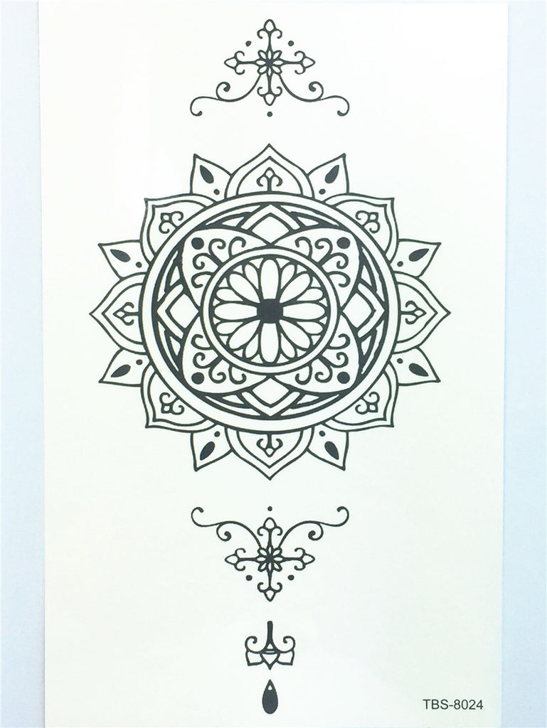 Yoga FlowerTatuagem Tattoo Body Art  Flash Tattoo Stickers 19*11 cm Waterproof Temporary Tattoo for Men and Women #3