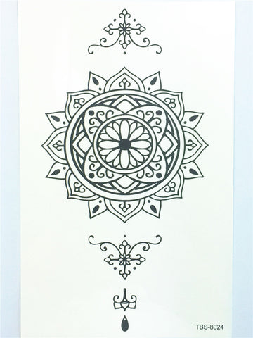 Yoga FlowerTatuagem Tattoo Body Art  Flash Tattoo Stickers 19*11 cm Waterproof Temporary Tattoo for Men and Women #3