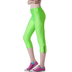 Women Sexy Zipper Leggings Fitness Capri Pants Candy Leggins Slim Women's Fashion Workout Trousers Quick-dry Activewear SLgs9047