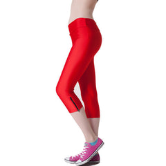Women Sexy Zipper Leggings Fitness Capri Pants Candy Leggins Slim Women's Fashion Workout Trousers Quick-dry Activewear SLgs9047
