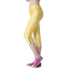 Women Sexy Zipper Leggings Fitness Capri Pants Candy Leggins Slim Women's Fashion Workout Trousers Quick-dry Activewear SLgs9047