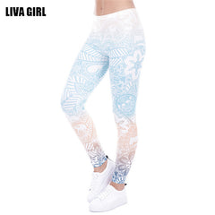 Hot Sale Women Leggings Mandala Mint Print Fitness Legging High Elastic Leggins Legins Trouser For Women Activewear Femme Pants