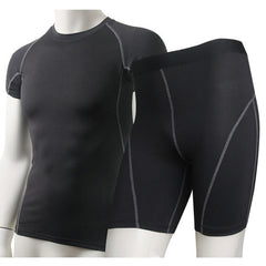 New Running Suit Men Compression Base Layer T Shirt Shorts Fitness Yoga Set Gym Running Tights / Leggings Plus Size 10181024